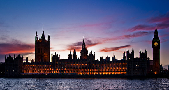 British Houses of Parliament at twilight