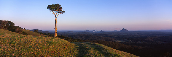 Glasshouse Mountains on Fire